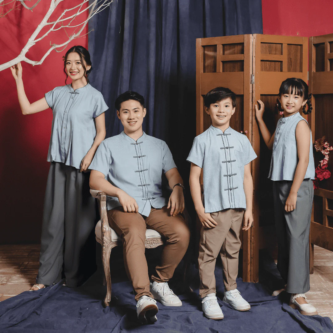 ⁠ZIEL KIDS - Yong Cheongsam | CNY 2026 | Atasan Qipao Rayon Dobby Premium | Couple Dad & Boy - Image 9