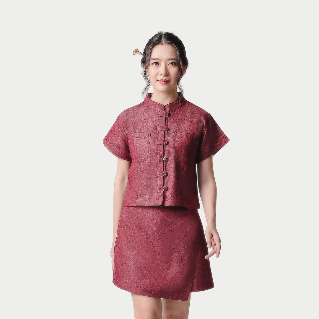 ZIEL KIDS - Yuan Set | CNY 2026 | Setelan Cheongsam Qipao Denim Cotton Premium | Couple Mom & Girl - Image 4