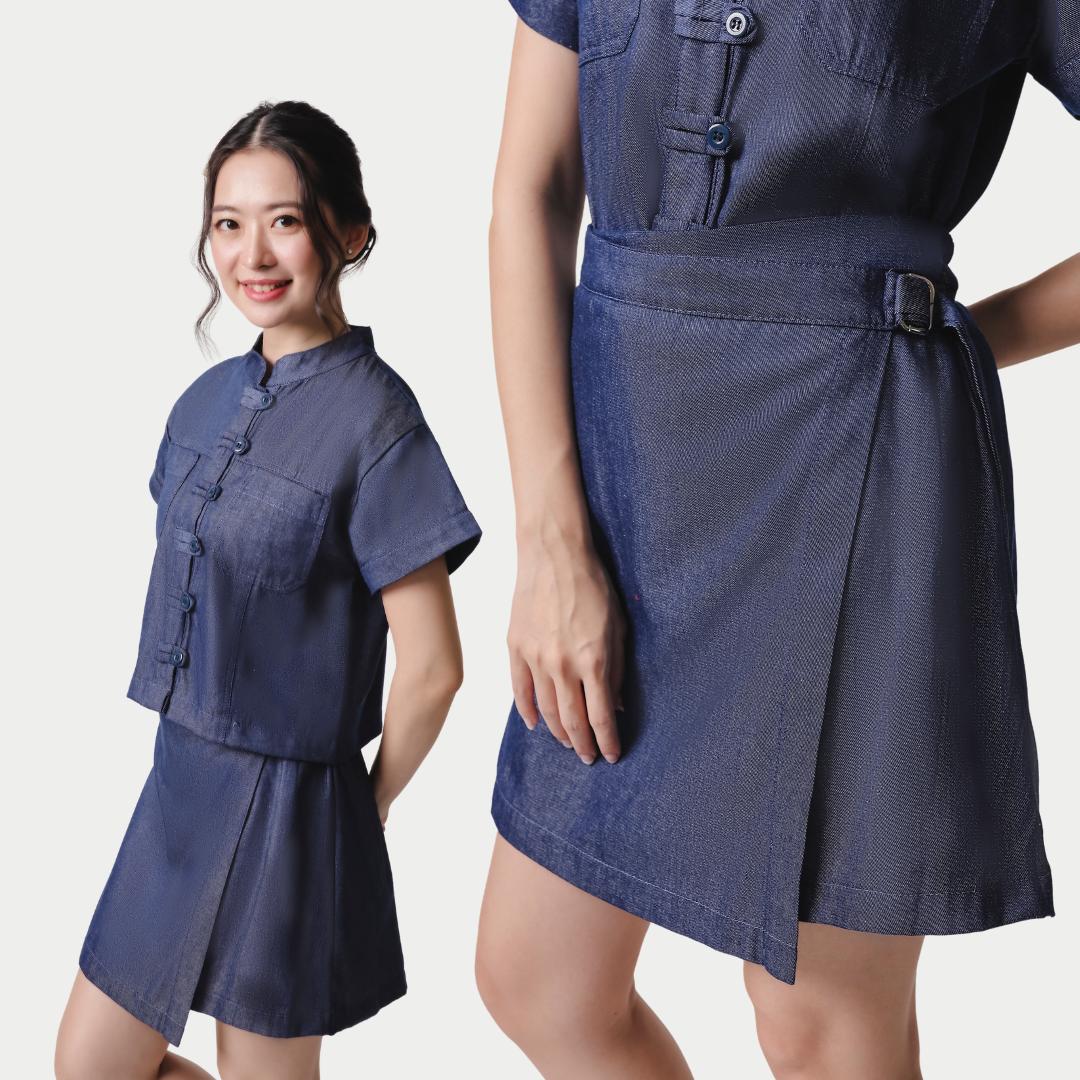ZIEL KIDS - Yuan Set | CNY 2026 | Setelan Cheongsam Qipao Denim Cotton Premium | Couple Mom & Girl - Image 5