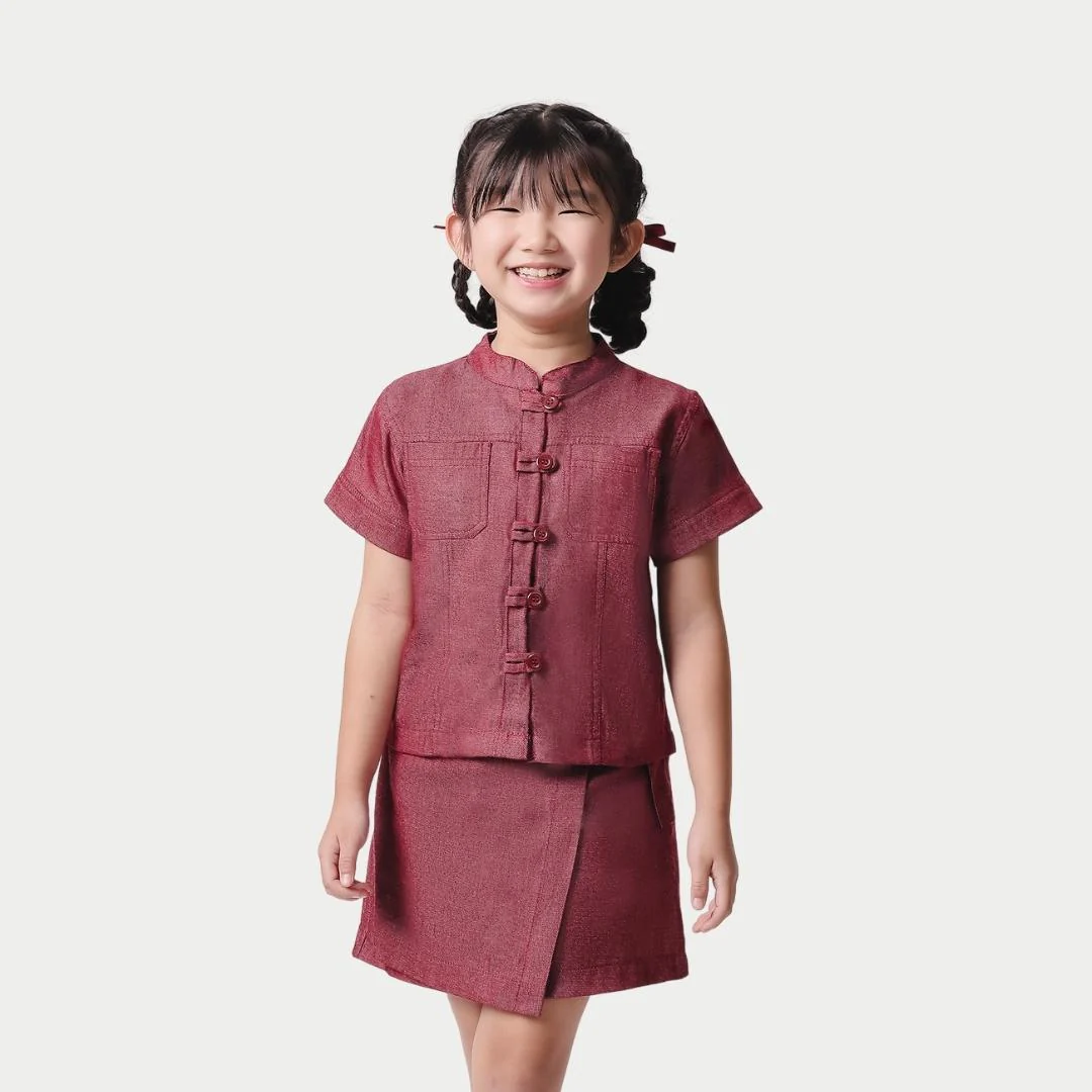 ZIEL KIDS - Yuan Set | CNY 2026 | Setelan Cheongsam Qipao Denim Cotton Premium | Couple Mom & Girl - Image 6