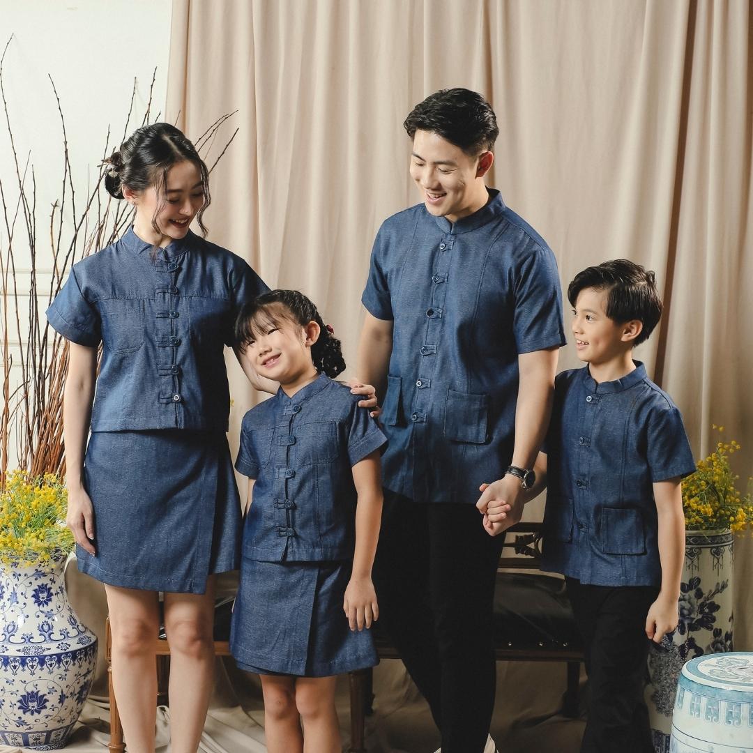 ZIEL KIDS - Yuan Set | CNY 2026 | Setelan Cheongsam Qipao Denim Cotton Premium | Couple Mom & Girl - Image 8