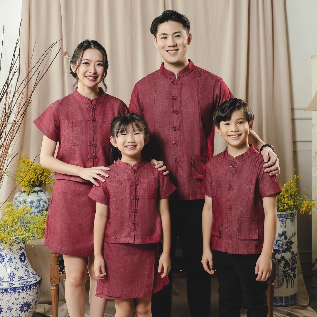 ZIEL KIDS - Yuan Set | CNY 2026 | Setelan Cheongsam Qipao Denim Cotton Premium | Couple Mom & Girl - Image 9