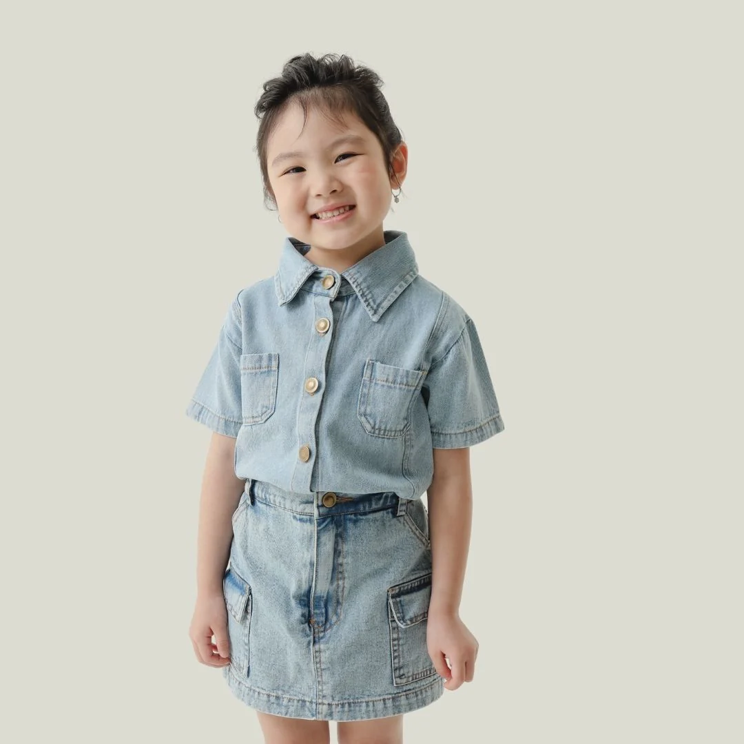 ZIEL x VERENA - Shinobu Skort Bawahan Denim Premium Couple Mom & Girl - Image 10