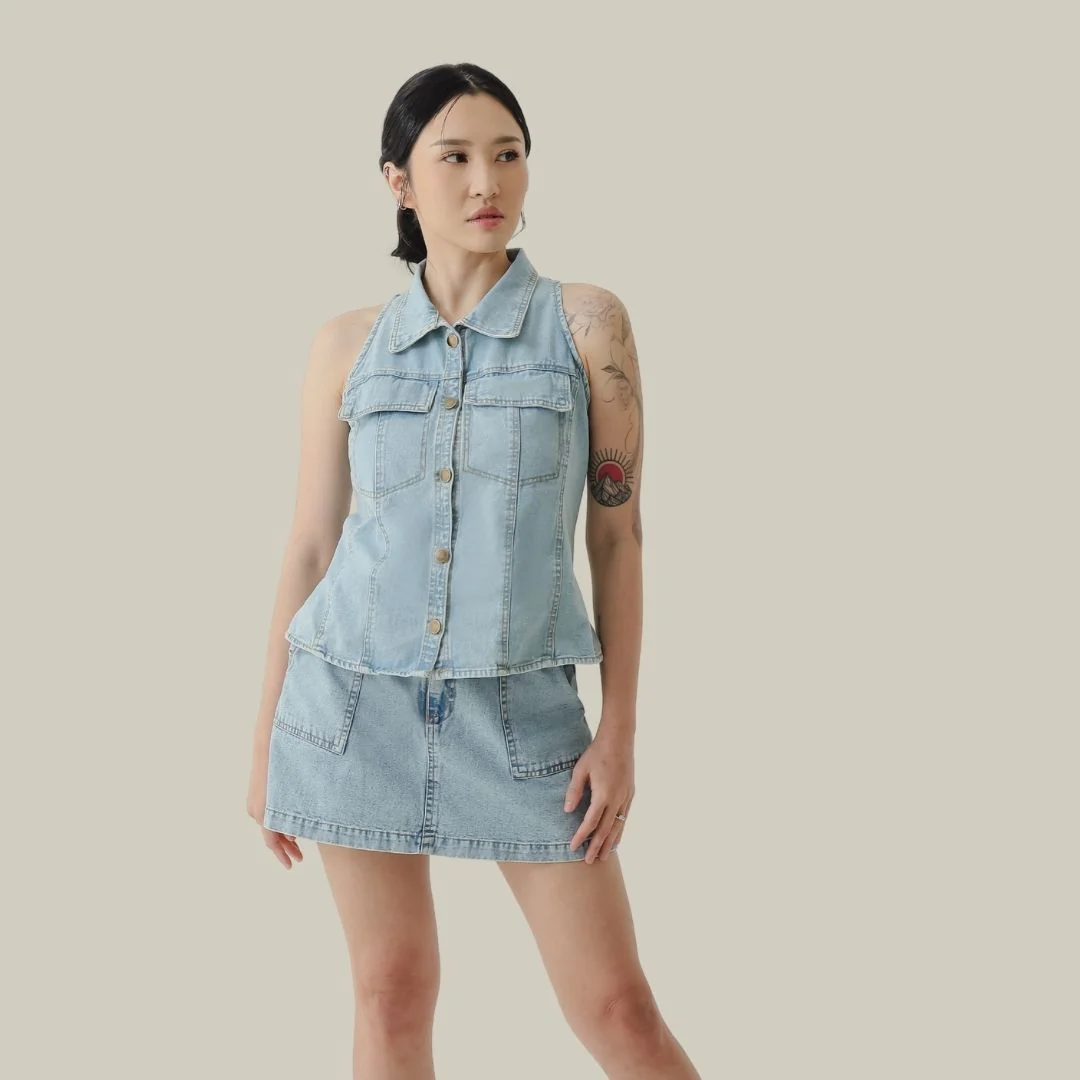 ZIEL x VERENA - Shinobu Skort Bawahan Denim Premium Couple Mom & Girl - Image 5