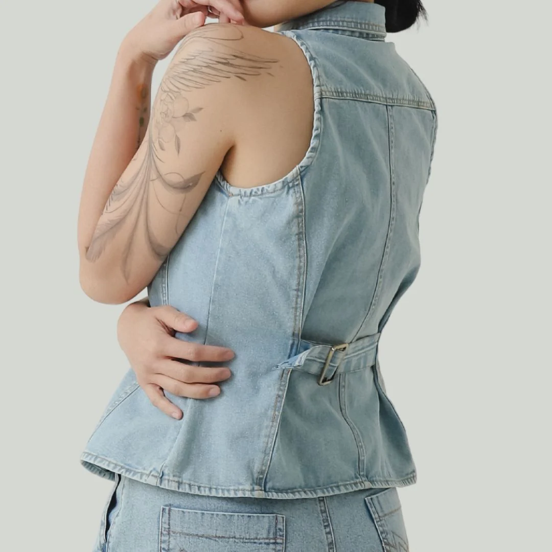 ZIEL x VERENA - Shinobu Top Atasan Denim Premium Couple Mom & Kids - Image 5