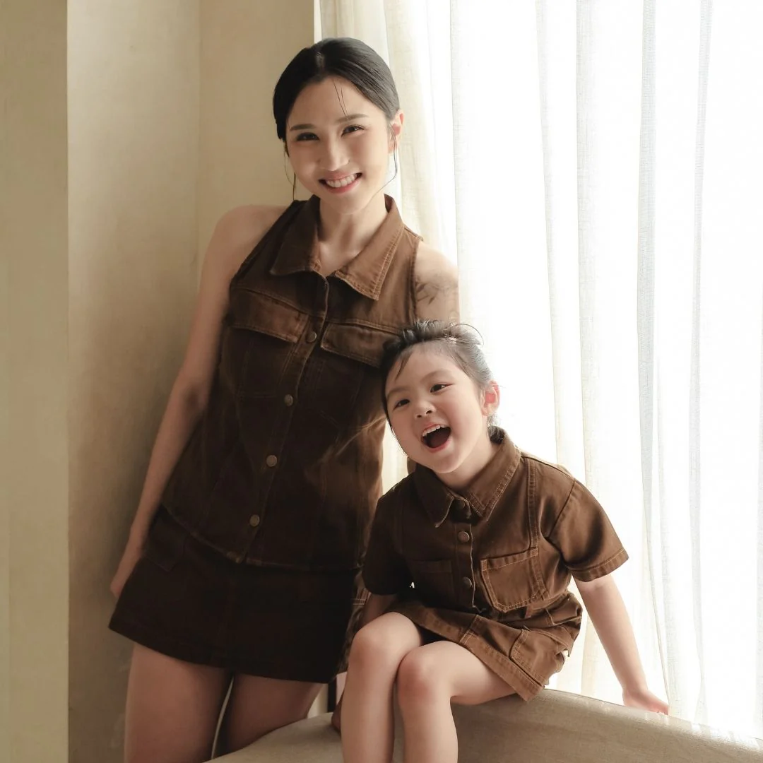 ZIEL x VERENA - Shinobu Top Atasan Denim Premium Couple Mom & Kids - Image 7