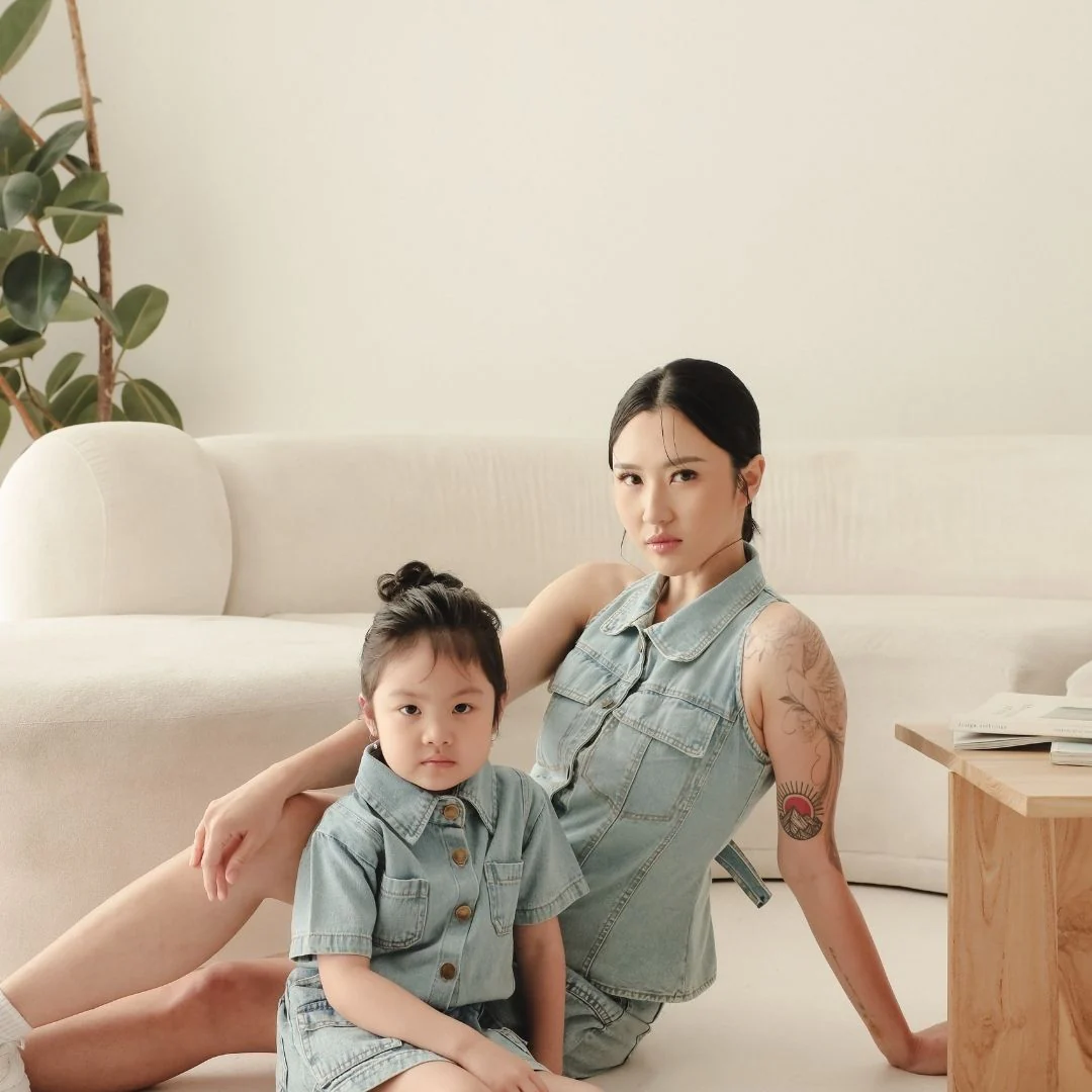 ZIEL x VERENA - Shinobu Top Atasan Denim Premium Couple Mom & Kids - Image 8