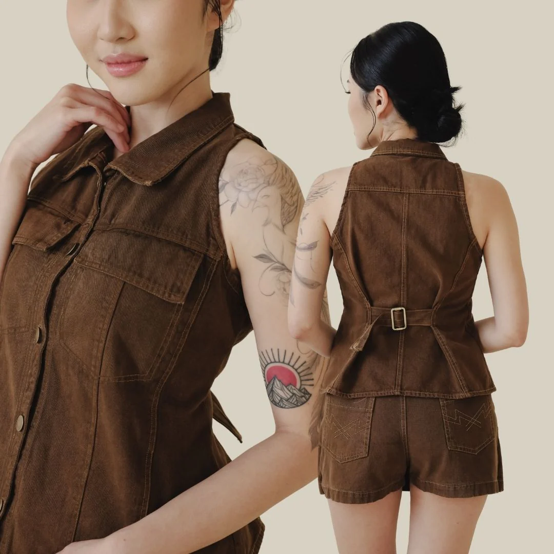ZIEL x VERENA - Shinobu Top Atasan Denim Premium Couple Mom & Kids - Image 9